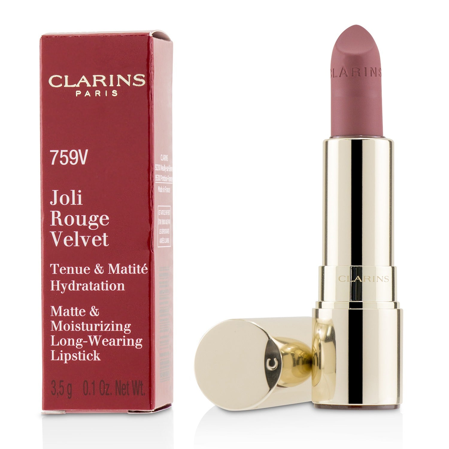 Clarins/クラランス+ジョリ ルージュ ヴェルヴェット (マット & モイスチャライジング ロング ウェアリング リップスティック)+3.5g/0.1oz+# 759V Wood Berry ブランドコスメ